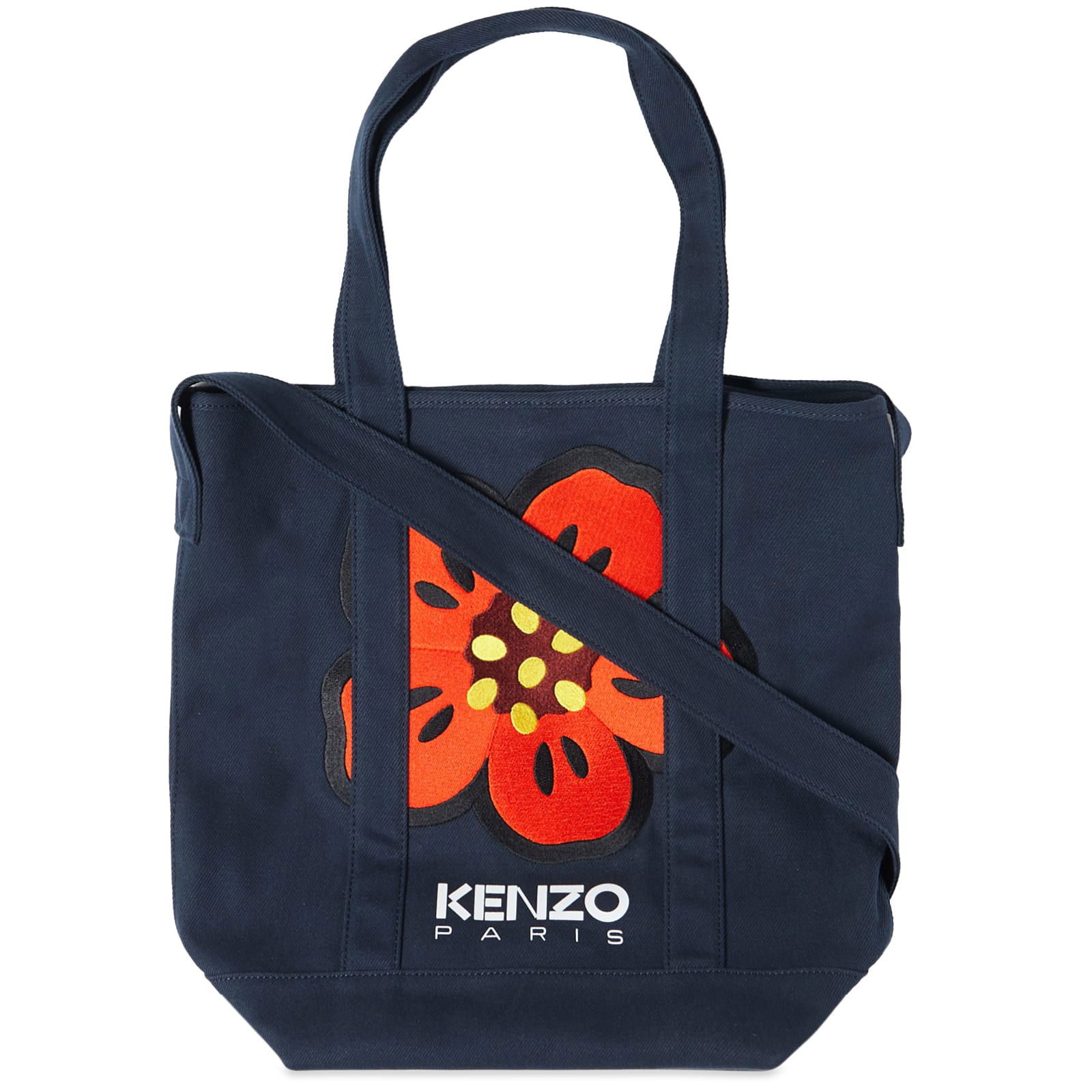 Flower Logo Tote Bag Navy Blue