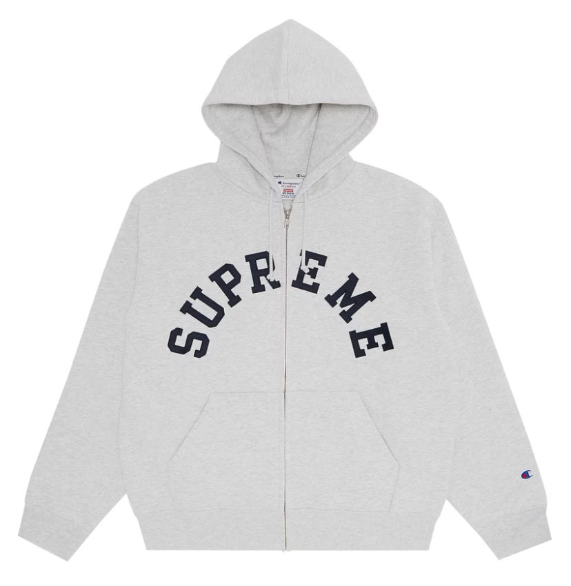 Mikina Supreme Champion Zip Up Hooded Sweatshirt Ash Grey Velikost: M SS24SW37 ASH GREY Šedá | SS24SW37 ASH GREY