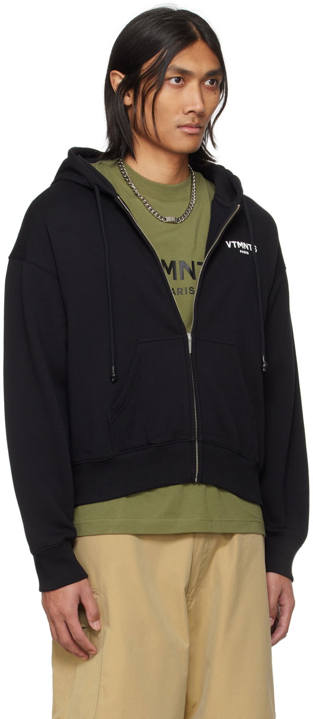 Mikina VETEMENTS Printed Cotton-Jersey Zip-Up Hoodie Čierna | VL20HD140B, 1