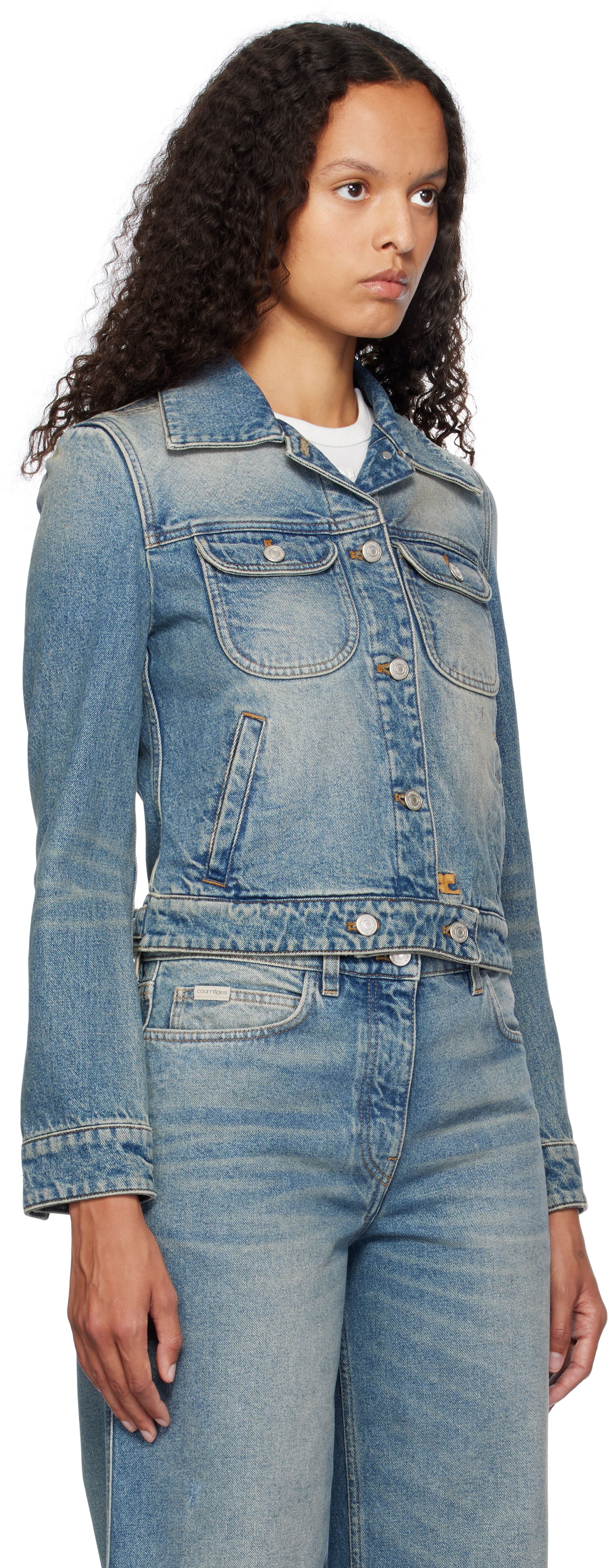 Bunda Courrèges Courrèges Denim Trucker Jacket Modrá | 324DBL002DE0033, 1