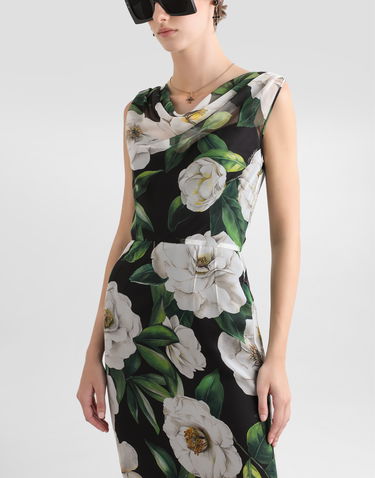 Šaty Dolce & Gabbana Dolce & Gabbana Gardenia Print Chiffon Midi Dress Rôznofarebný | F6TLBTIS1XDHN5JB, 3