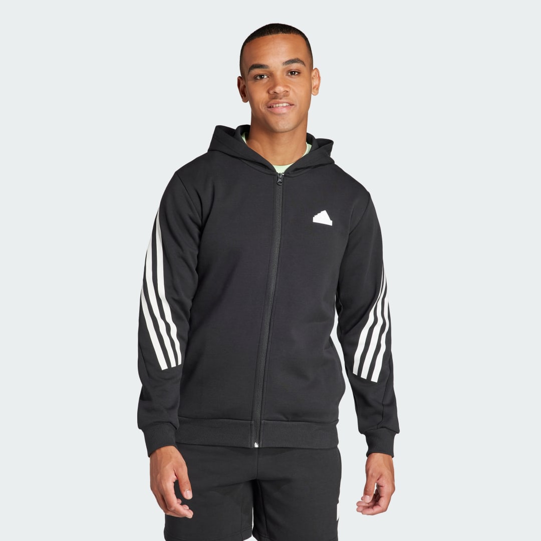 Mikina adidas Performance Sportswear Future Icons 3-Stripes Full Zip Hoodie Šedá | IR9159, 0