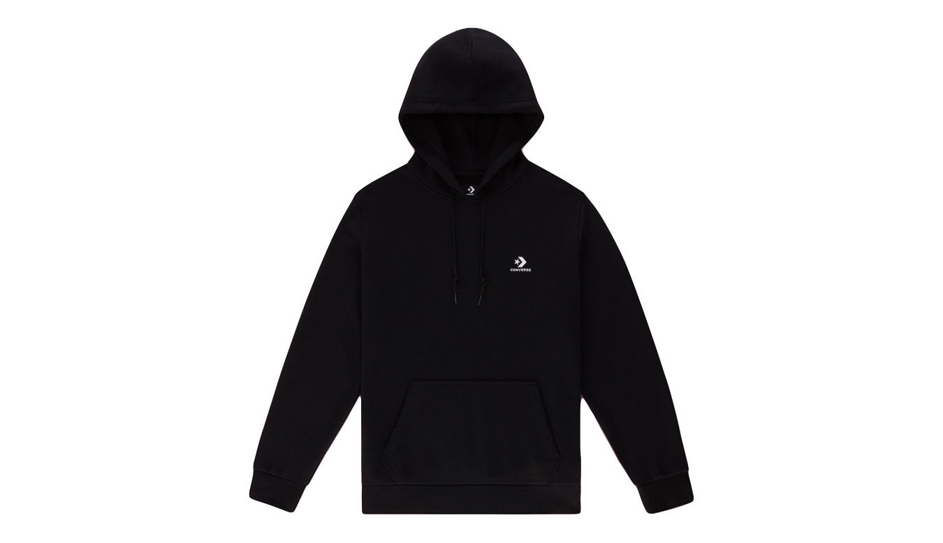 Mikina Converse Embroidered Star Chevron French Terry Pullover Hoodie Čierna | 10020343-A01, 1