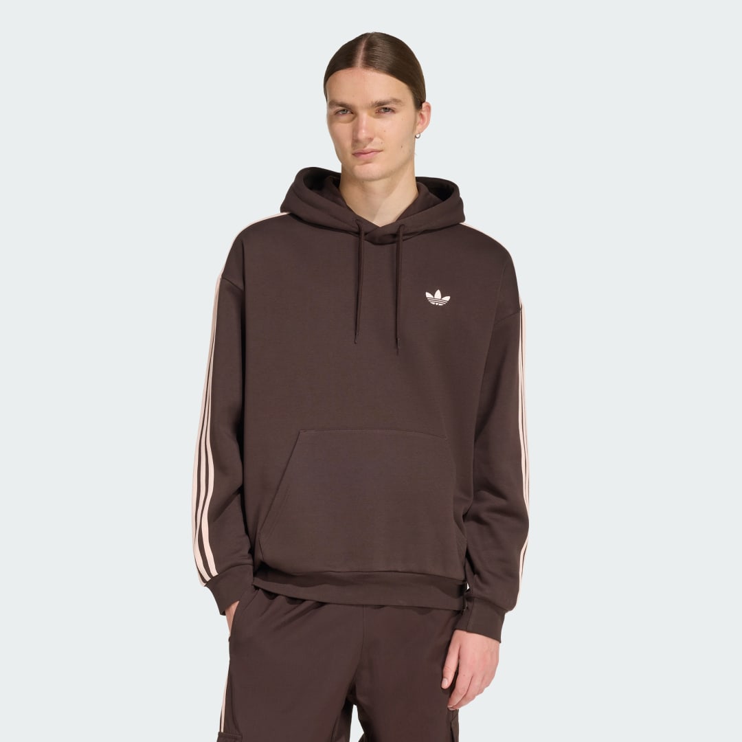 Mikina adidas Performance ADICOLOR CLASSICS 3-STRIPES Hoodie Hnedá | KE0880, 0