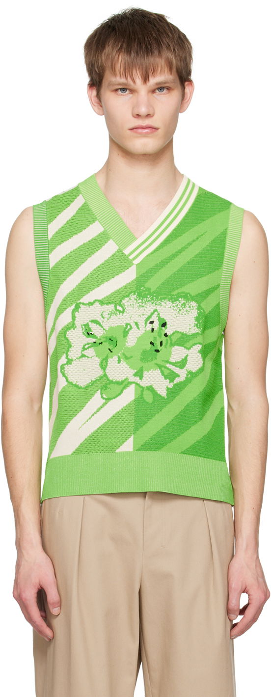 Sveter Feng Chen Wang Feng Chen Wang Floral Knit Vest Zelené | FUS15KT07G, 0