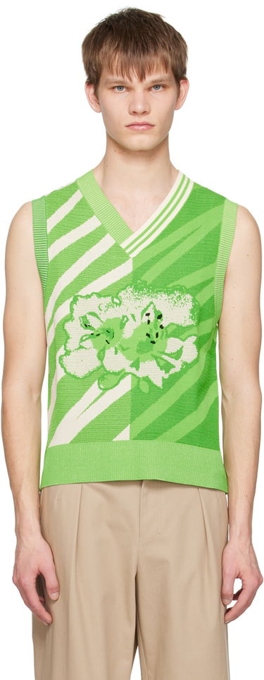 Sveter Feng Chen Wang Feng Chen Wang Floral Knit Vest Zelené | FUS15KT07G, 0