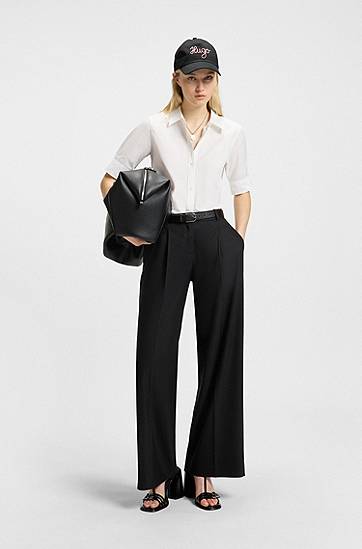 Košeľa BOSS Regular Fit Cotton Canvas Blouse Biela | 50540156, 1