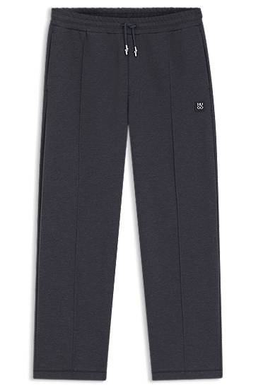 Tepláky BOSS Relaxed-fit tracksuit bottoms with pintuck pleats Šedá | 50553432, 0
