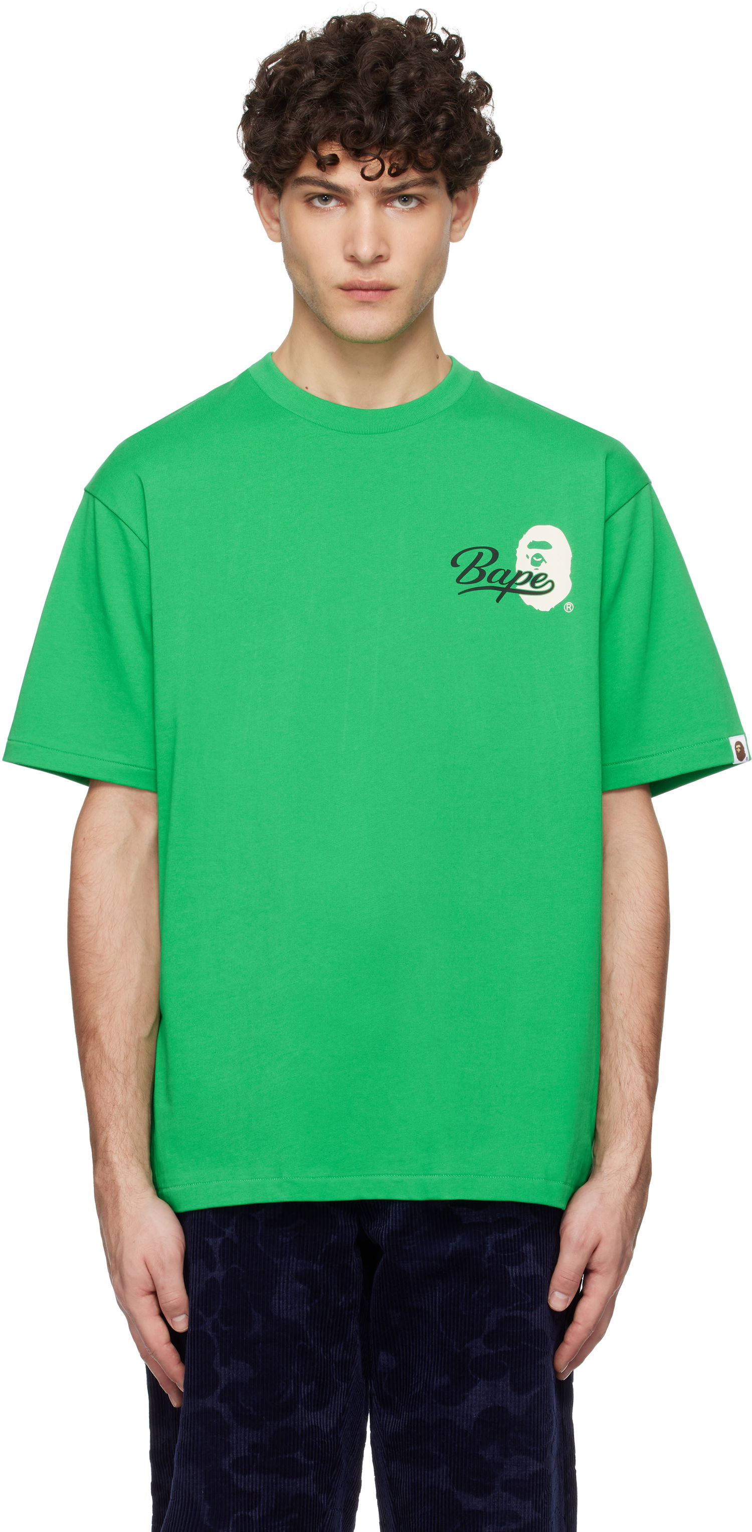 Tričko BAPE Cursive Logo Graphic T-Shirt Zelené | 001TEK801303M, 0