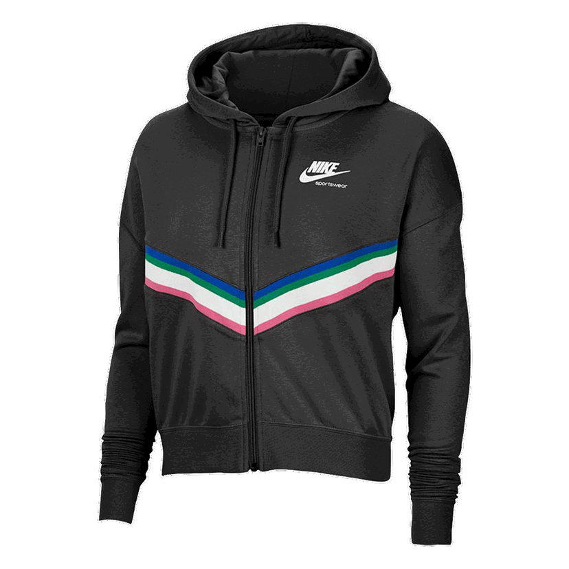 Mikina Nike Sportswear Heritage Full-Zip Fleece Hoodie Čierna | CU5902-010