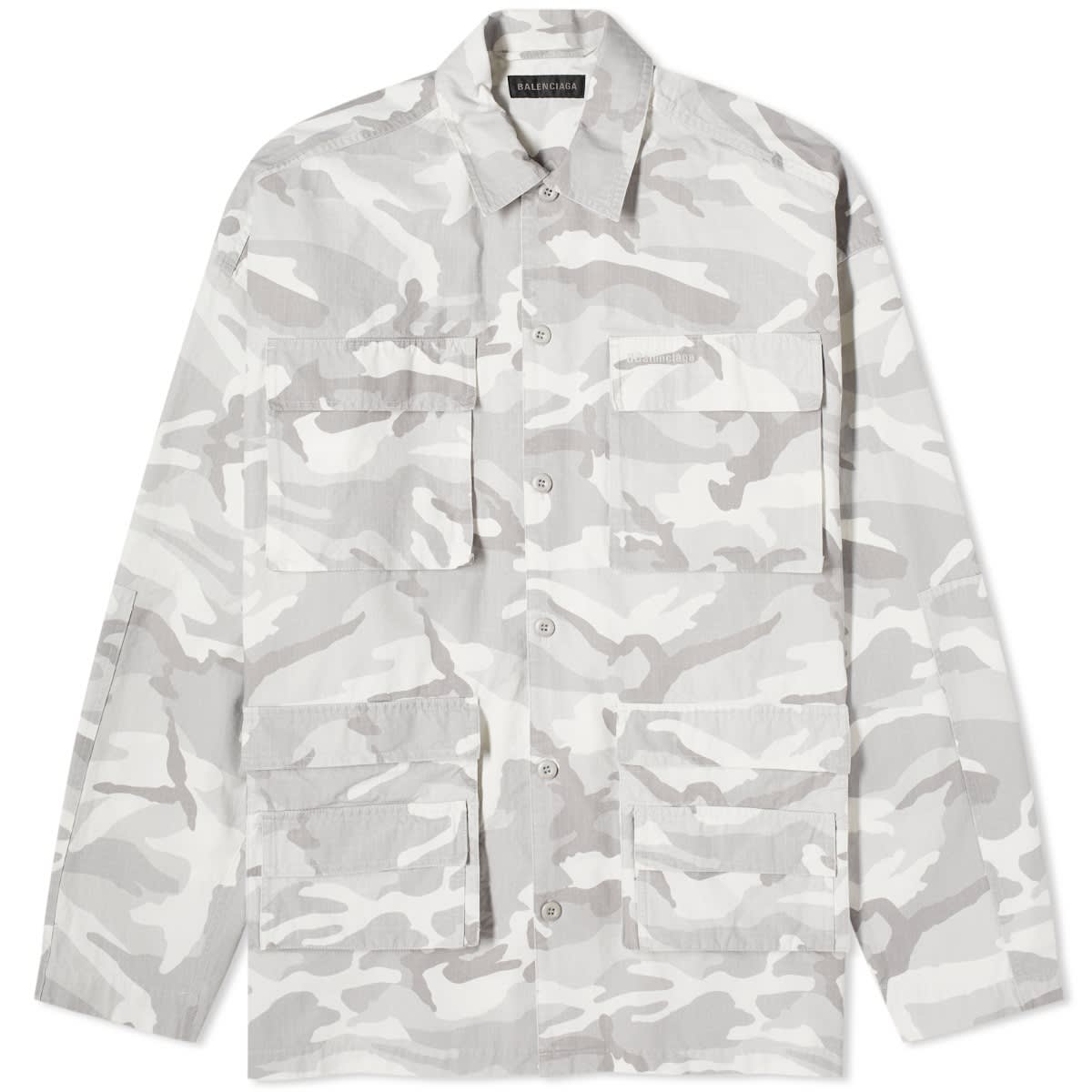 Bunda Balenciaga Camo Cargo Shirt Jacket Šedá | 681008-TQLA7-1400, 0