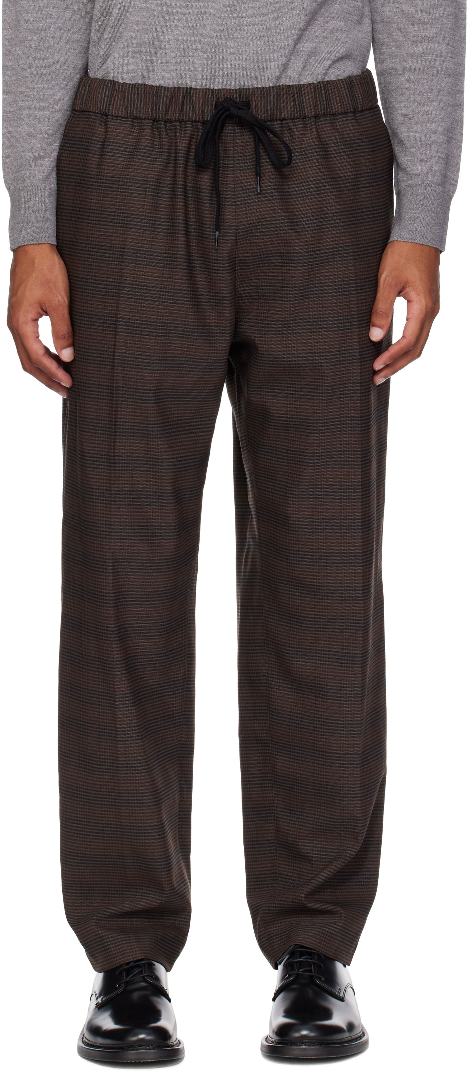 Nohavice Maison Margiela MM6 Maison Margiela Relaxed-Fit Glen Plaid Trousers Hnedá | SH0KA0028 M35475, 0
