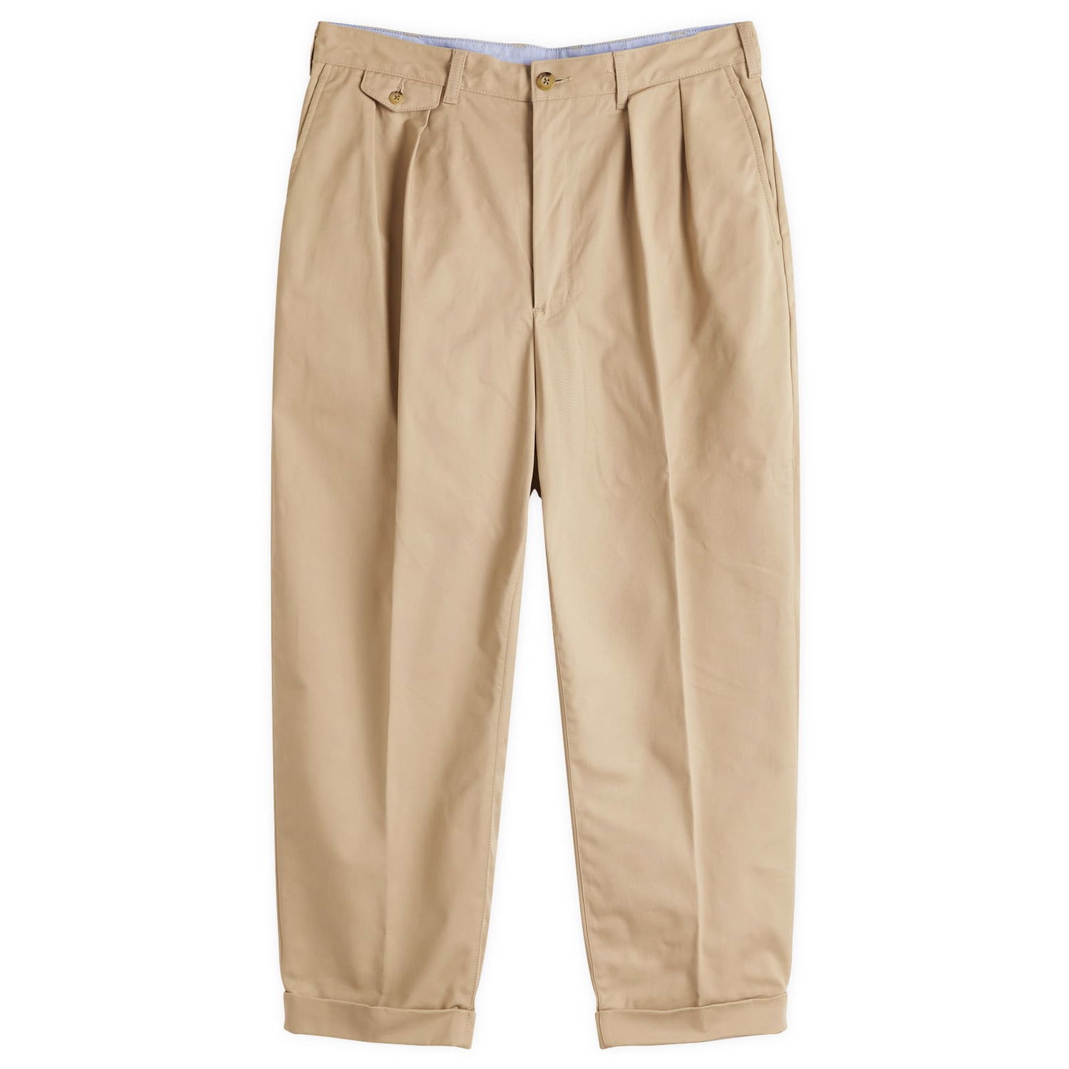 Nohavice BEAMS Beams Plus 2 Pleat Chino Trousers, Size X-Large Béžová | 3823-0097-874-24, 0