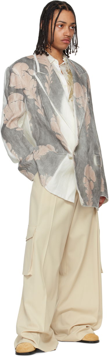 Bunda Dries Van Noten Dries Van Noten Hand Printed Blazer Šedá | 251-020410-1537, 3