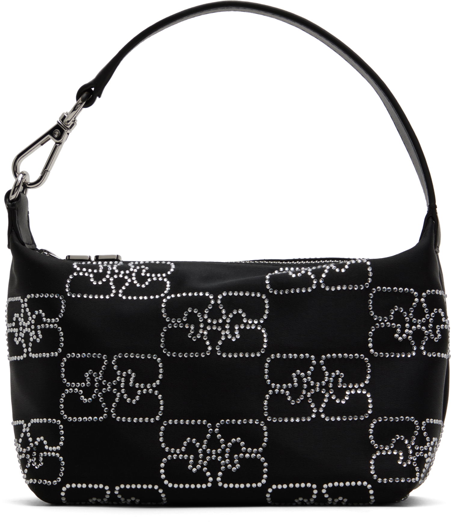 Taška cez rameno GANNI Small Butterfly Satin Sparkle Bag Čierna | A6122, 0