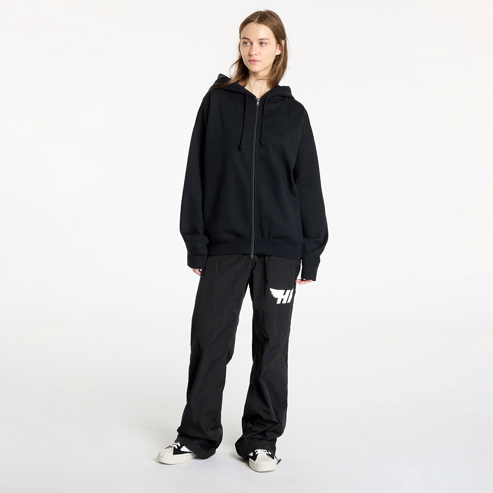 Brushed Terry Full Zip Hoodie UNISEX Black