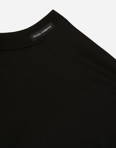 Tričko Dolce & Gabbana Short-sleeved T-shirt With Dg Logo Patch Čierna | G8PN9ZG7M2FN0000, 3