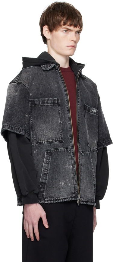 Bunda We11done We11done Faded Layered Hoodie Denim Jacket Čierna | WD-DJ2-25-315-M-BK, 1