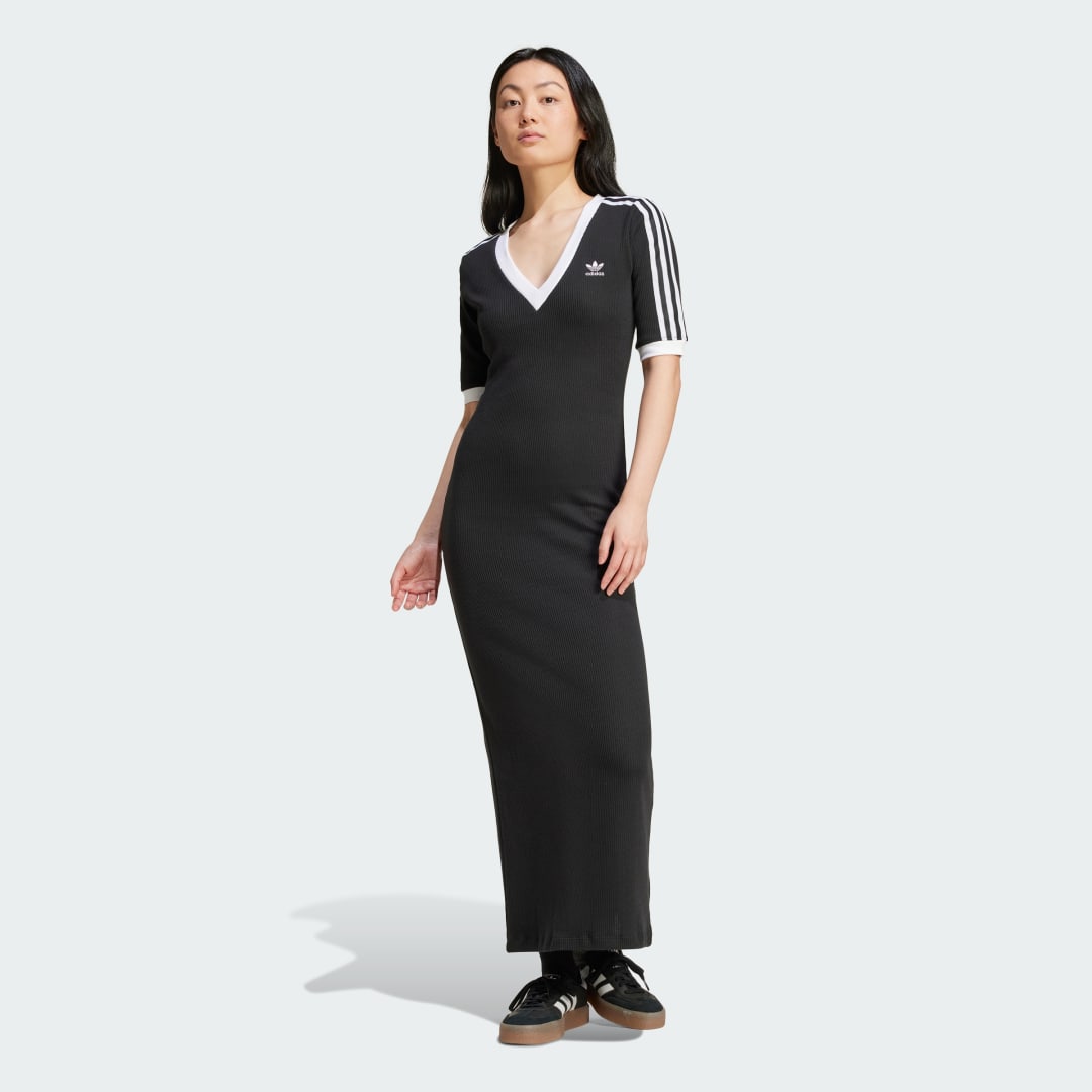 3-Stripes Knit V-Neck Dress