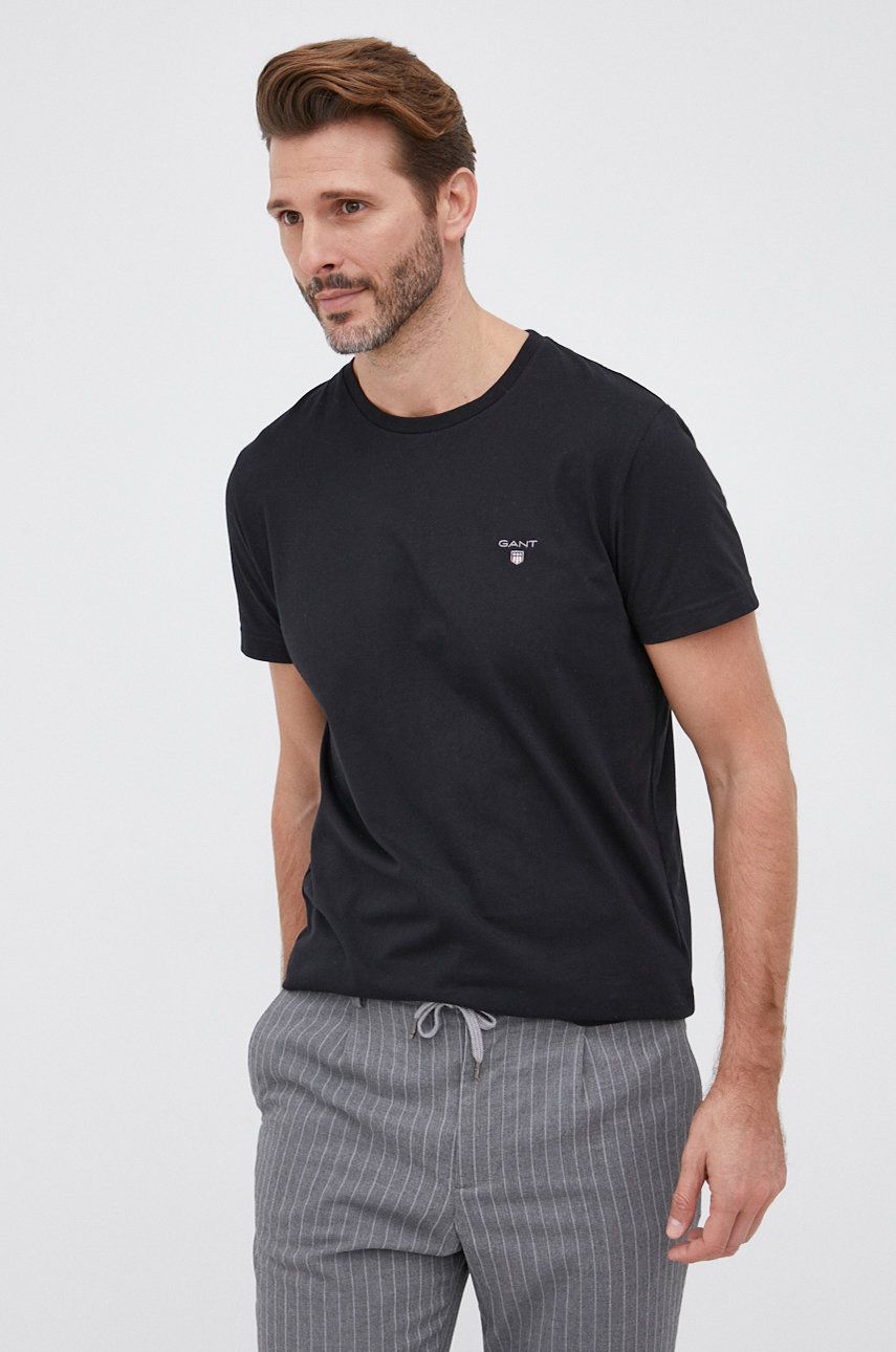Tričko GANT Cotton Tee Čierna | 234100, 0