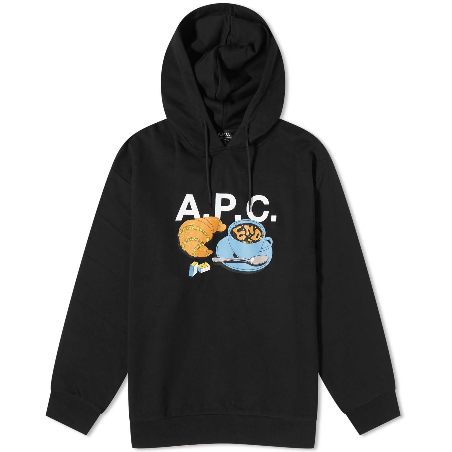Mikina A.P.C. END. x Men's 'Coffee Club' Pierre Hoodie Čierna | COFAX-H27849-LZZ, 0