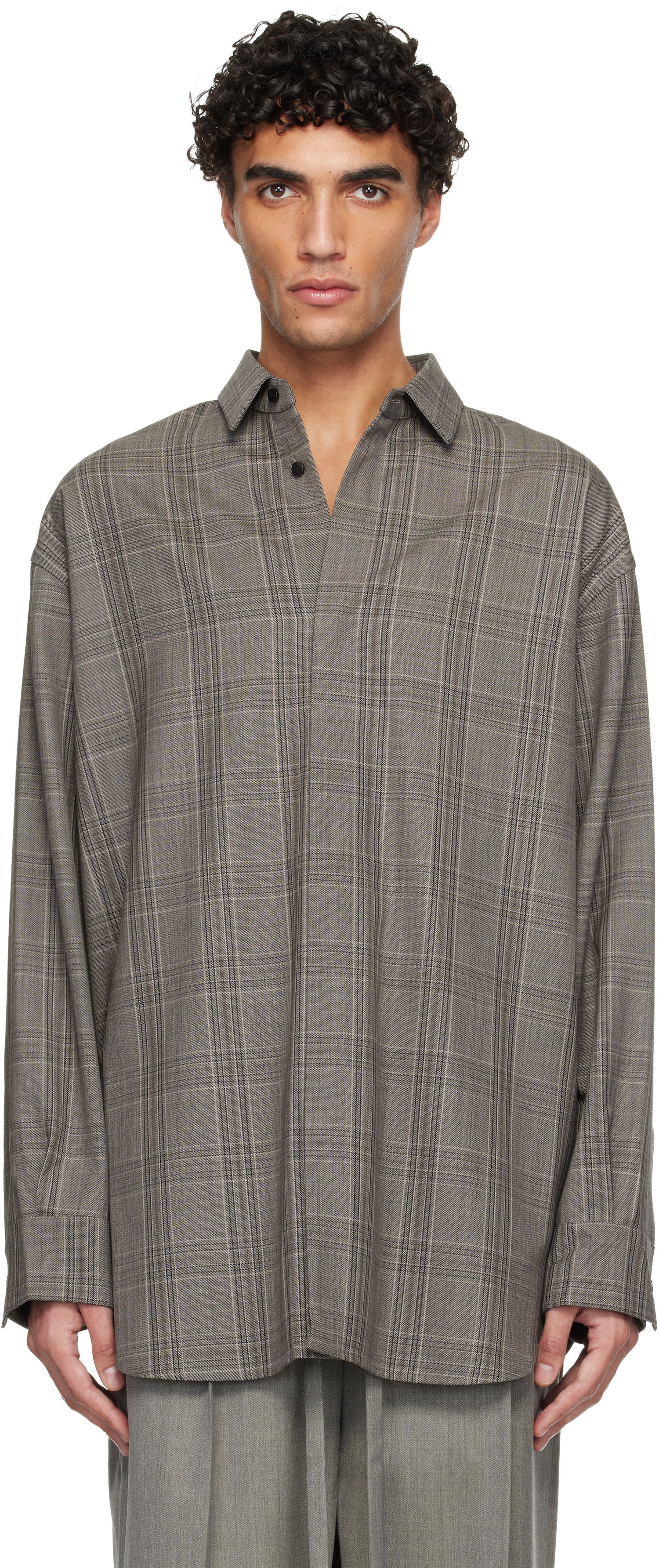 Košeľa Fear of God Fear of God Wool Relaxed Classic Plaid Shirt Šedá | FG25FW60-603HWH-293, 0