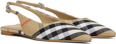 Doplnky Burberry Burberry Birdie Check Slingback Flats Béžová | 8106155, 3