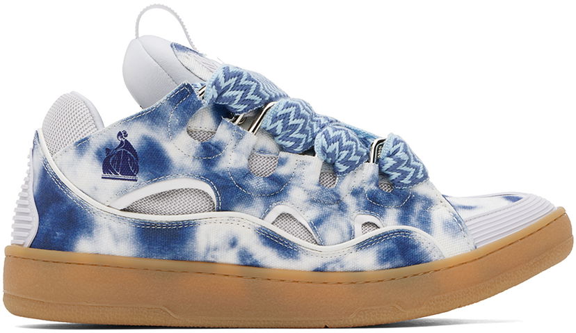 Tenisky a topánky LANVIN Blue Curb Washed Denim Sneakers Modrá | FM-SKRK11-SSD1-A24