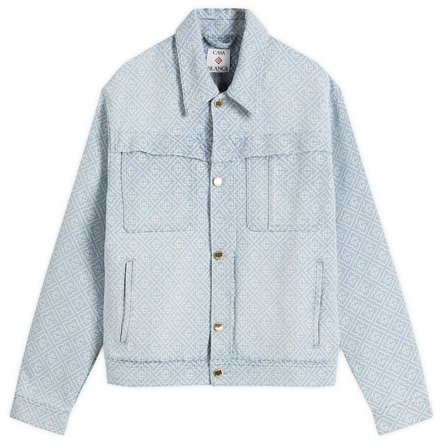 Bunda Casablanca Casablanca Monogram Denim Jacket, Size Large Modrá | MPF25-JK-401-02, 0