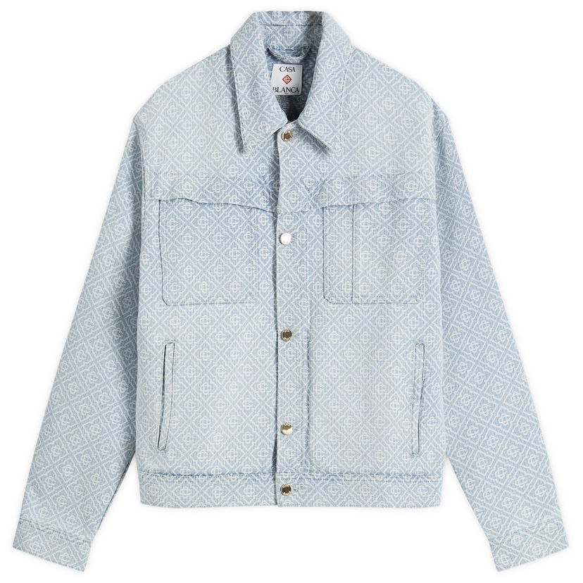 Bunda Casablanca Casablanca Monogram Denim Jacket, Size Large Modrá | MPF25-JK-401-02