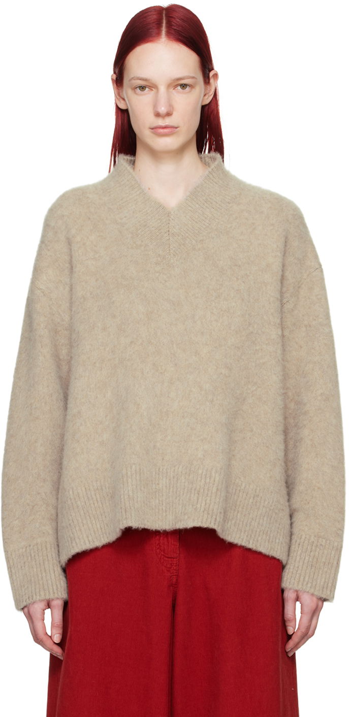 Fuzzy V-Neck Sweater