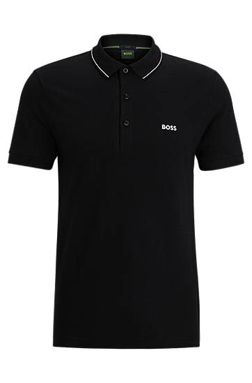 Polo tričko BOSS BOSS Slim Fit Pique Polo Shirt Čierna | 50506195, 0