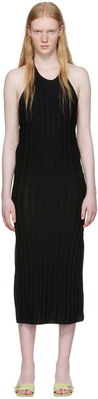 Šaty GANNI Sleeveless Open Back Rayon Midi Dress Čierna | K1754, 0