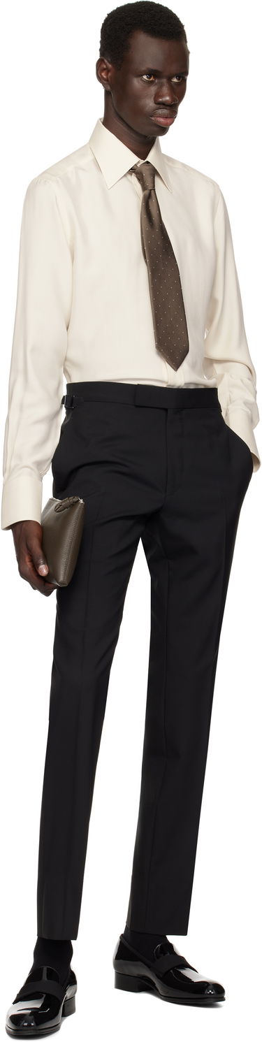 Košeľa Tom Ford TOM FORD Silk Twill Slim Fit Shirt Béžová | HSBC01-SUS02, 4