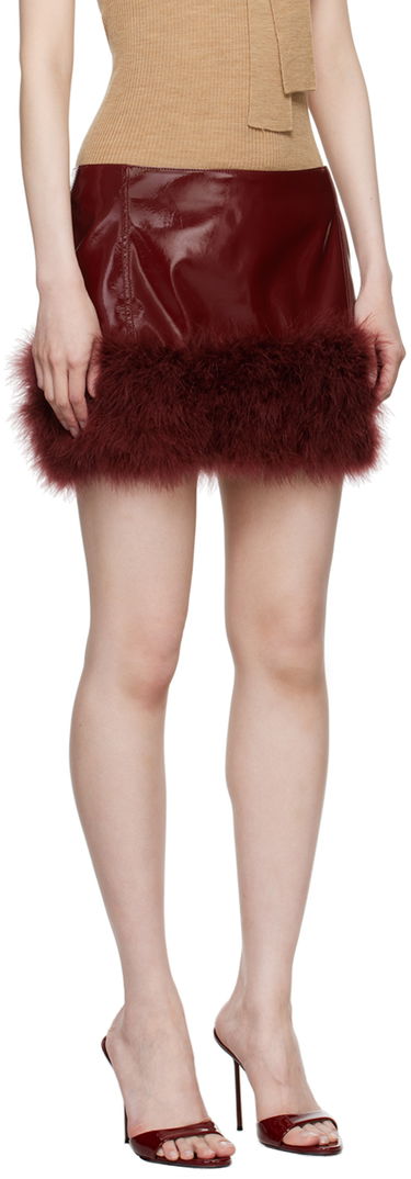 Sukňa Blumarine Blumarine Feather Faux-Leather Miniskirt Červená | A422G183A, 1