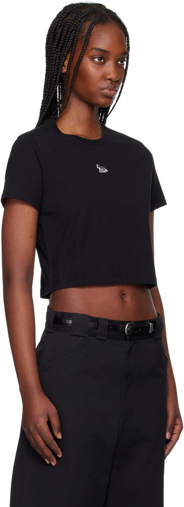 Crop Top MAISON KITSUNÉ Maison Kitsuné Baby Fox Patch Cropped T-Shirt Béžová | MW00105KJ0008, 4