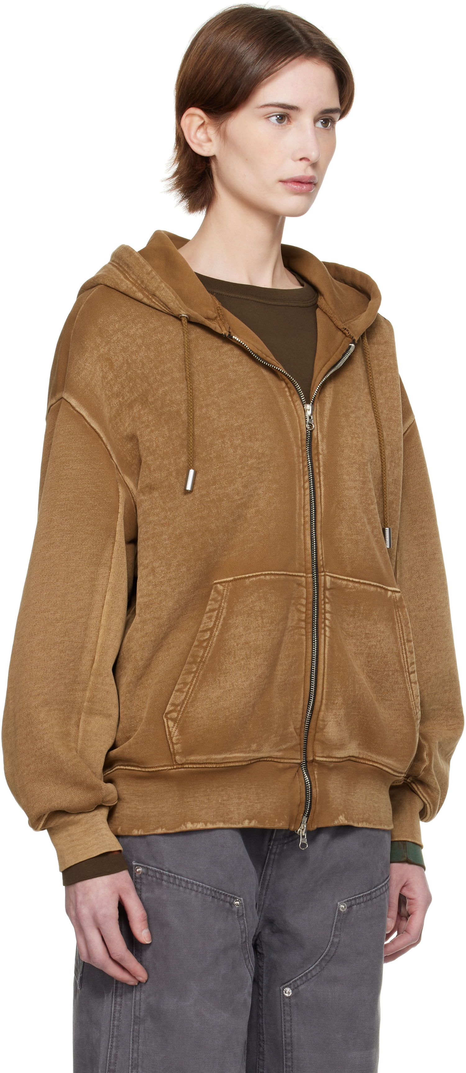 Mikina Eckhaus Latta Eckhaus Latta Zip Hoodie Hnedá | 1103-EL-PS25-B -, 1