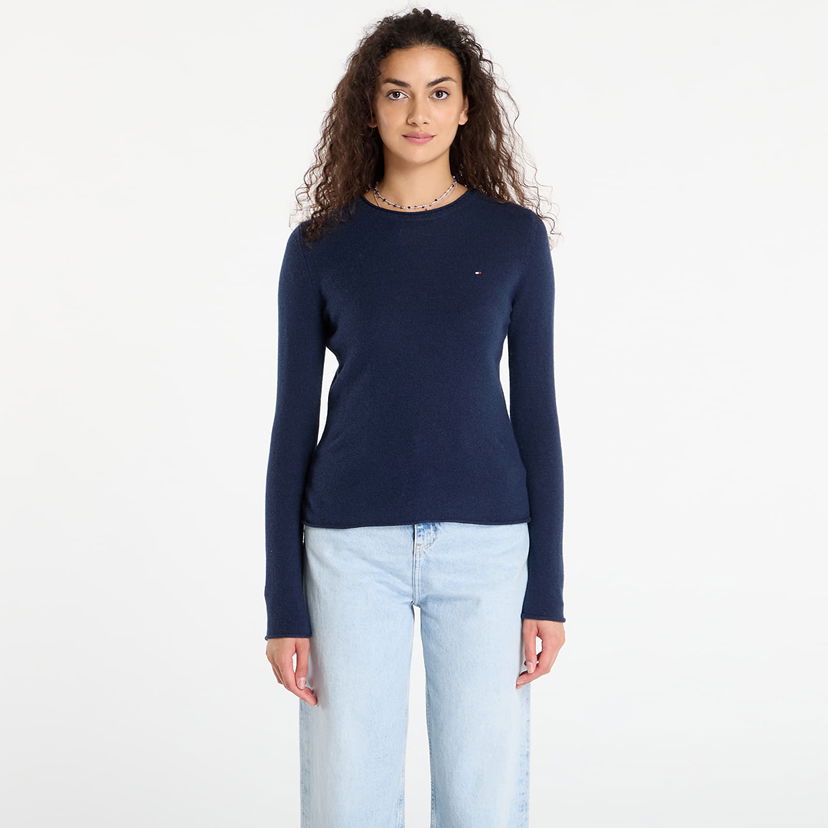Sveter Tommy Hilfiger Tommy Hilfiger Soft Wool Long Sleeve Sweater Navy | WW0WW40264 C1G