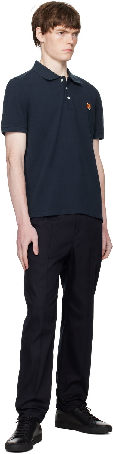 Polo tričko MAISON KITSUNÉ Maison Kitsuné Fox Head Patch Regular Fit Polo Navy | PM00209KP0002, 3