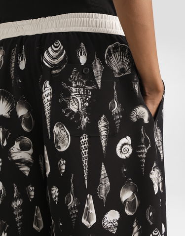 Šortky Dolce & Gabbana Dolce & Gabbana Shell-Print Crêpe Shorts Čierna | GV37ATHI1ZFHN5PI, 2