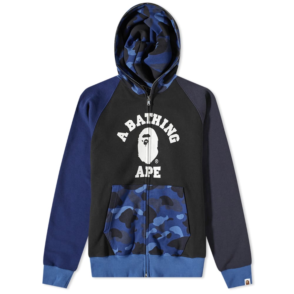 Mikina BAPE A Bathing Ape Color Camo Relaxed Fit Full Zip Hoody Navy | 001ZPI801008M-NVY, 0