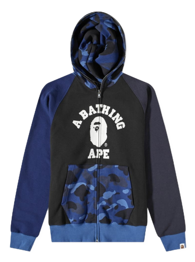 Mikina BAPE A Bathing Ape Color Camo Relaxed Fit Full Zip Hoody Navy | 001ZPI801008M-NVY