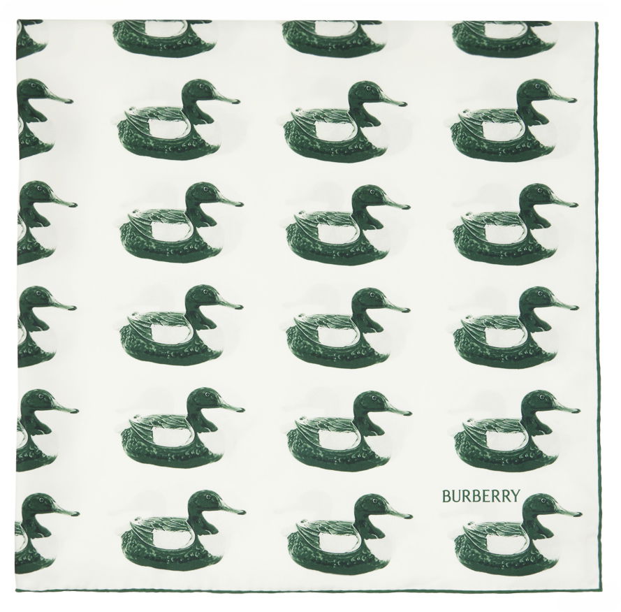 Duck Print Scarf Green / White