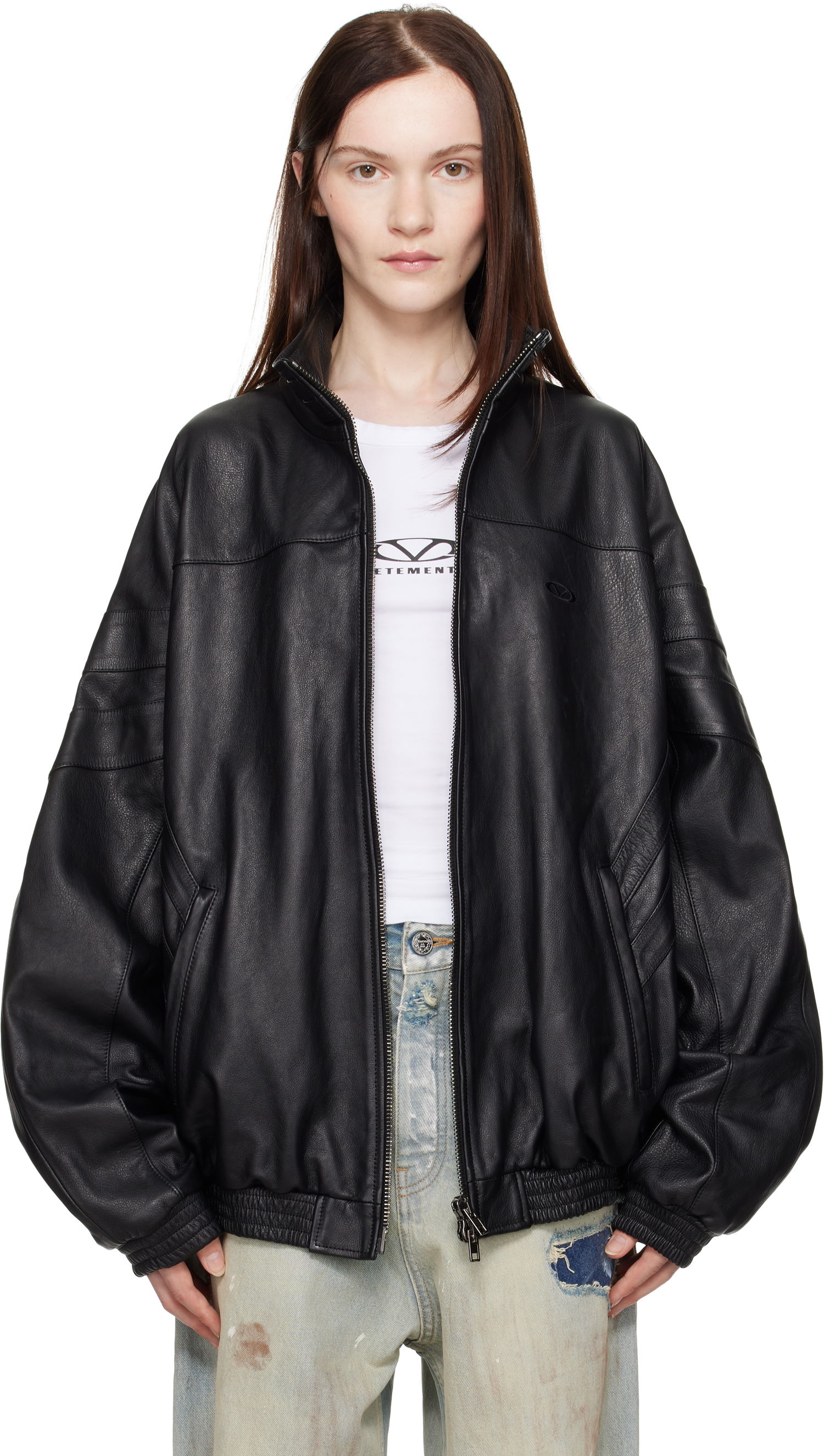 Bomber bunda VETEMENTS Vetements Tracksuit Leather Jacket Čierna | UA66JA280B, 0
