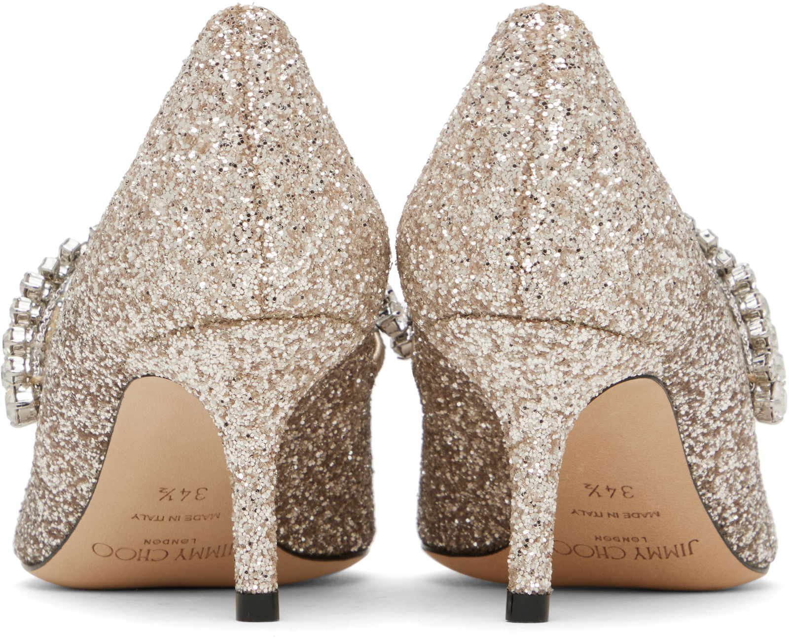 Jimmy Choo Bing 65 Crystal Embellished Glitter Pumps