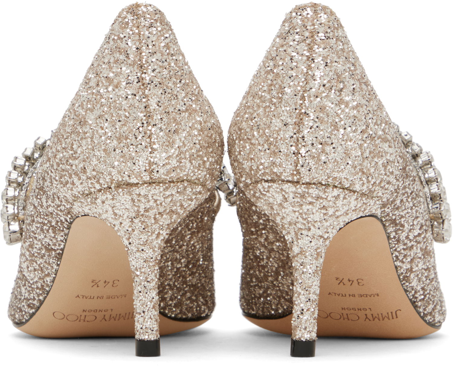 Tenisky a topánky Jimmy Choo Jimmy Choo Bing 65 Crystal Embellished Glitter Pumps Metalická | BING PUMP 65, 1