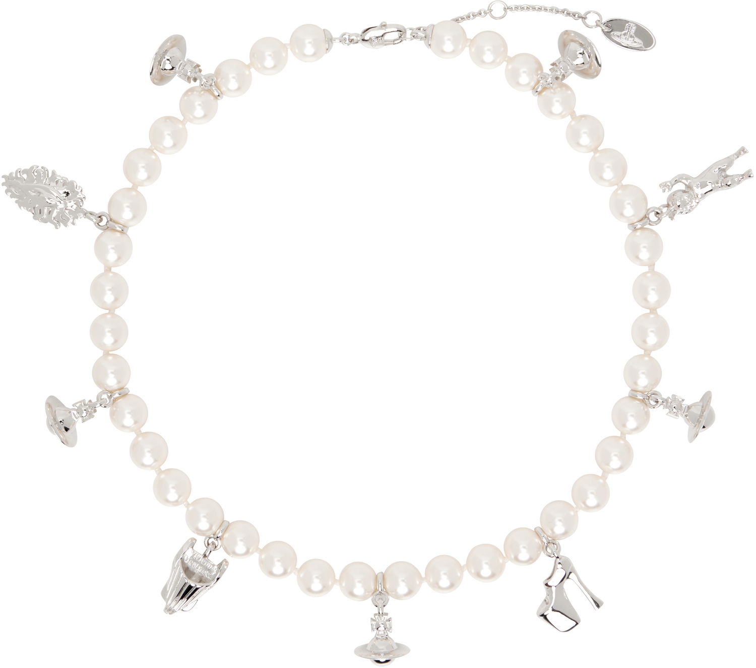 Náhrdelník Vivienne Westwood Pearl Necklace with Charms Metalická | 63010131-02P103-, 0