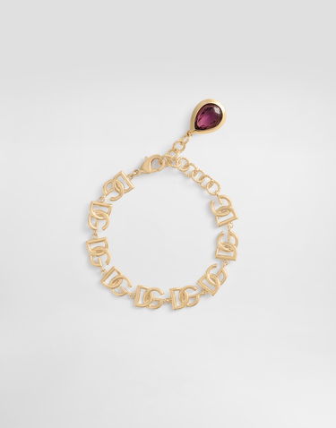 Náramok Dolce & Gabbana Dolce & Gabbana Gold Metal Logo Bracelet with Purple Charm Metalická | WBR6M4W1111ZOO00, 0