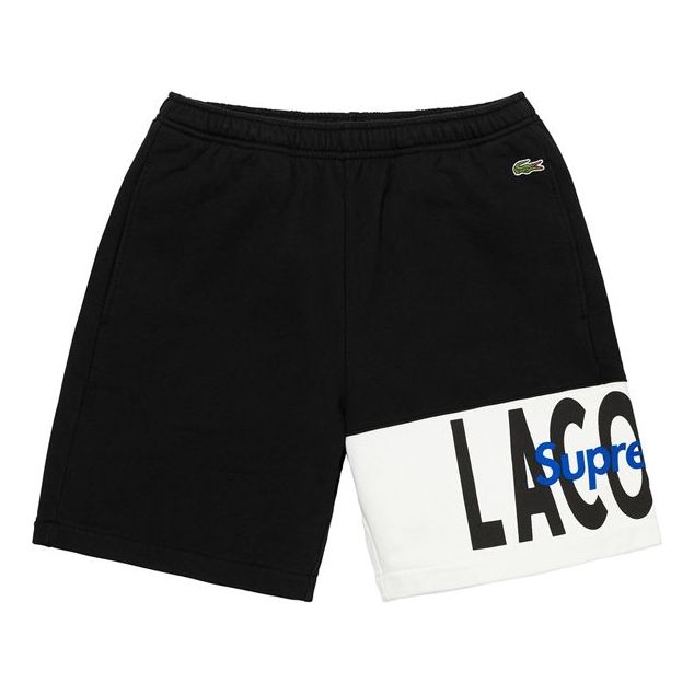 Šortky Supreme LACOSTE Logo Panel Sweatshorts Čierna | SUP-FW19-525