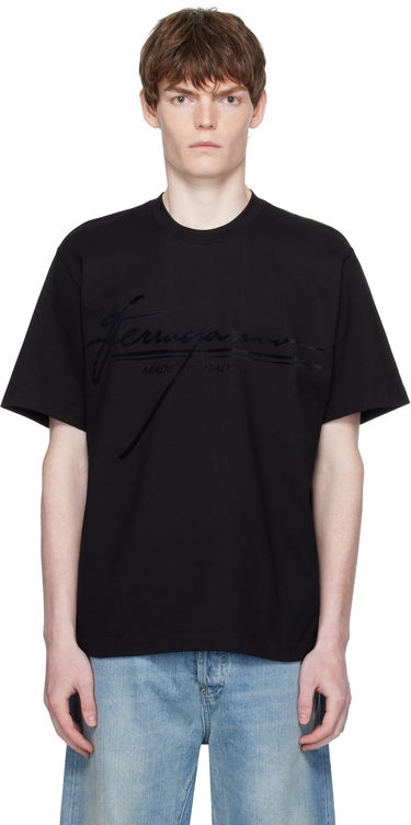 Tričko FERRAGAMO Ferragamo Signature Crew Neck T-Shirt Čierna | 786885, 0